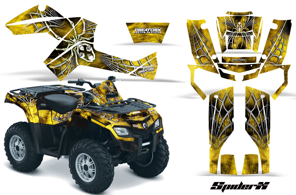 Can-Am Outlander 800 Graphics Kit SpiderX Yellow BB